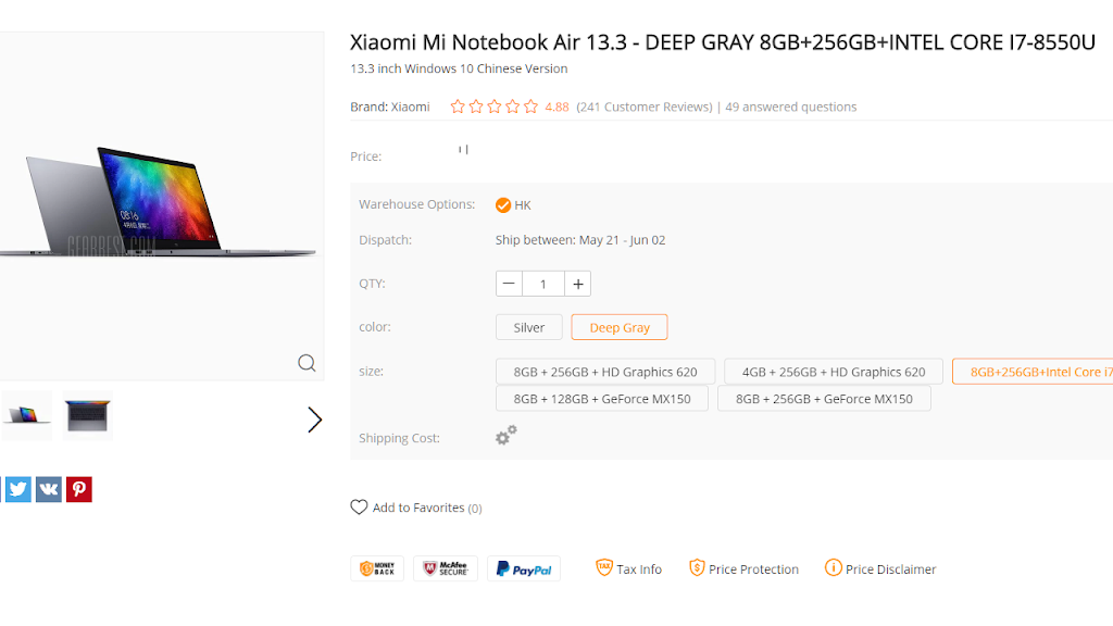 Gearbest今年度最安値クーポン情報 Xiaomi Air 911.99ドル等