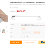 【最安値更新】GEARBESTでOneMIx2Sの販売開始!クーポン併用で$645.99!ペン付属でも$649.99!
