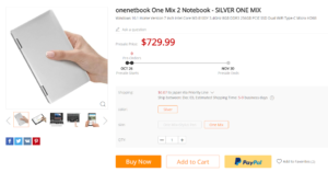 【最安値更新】GEARBESTでOneMIx2Sの販売開始!クーポン併用で$645.99!ペン付属でも$649.99!