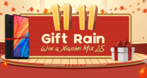 500ドル相当のXiaomi Mix 2Sが貰えるチャンス！geekbuying GIFT RAINは本日17時間もなく開催！