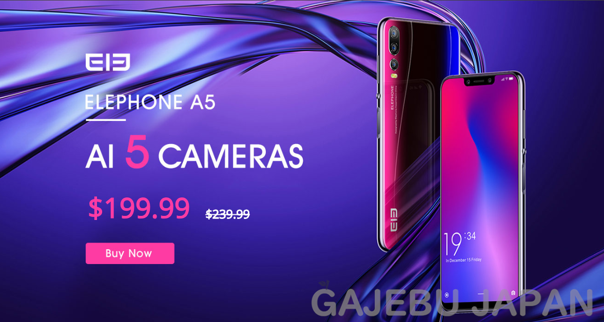 背面トリプル、フロントダブル合計5つのカメラで攻めるELEPHONE A5が期間限定$199.99!スペック・特徴まとめ