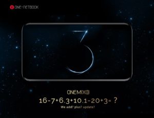 One-netbookからの宿題『16-7+6.3+10.1-20+3=?』→OneMix3のディスプレイサイズか？
