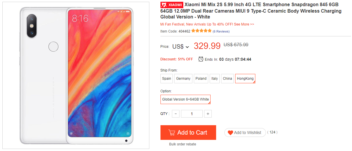 Xiaomi祭りでAIカメラ搭載のMi Mix 2Sが$329.99でセール特価！40W モンスターBluetoothスピーカーなど